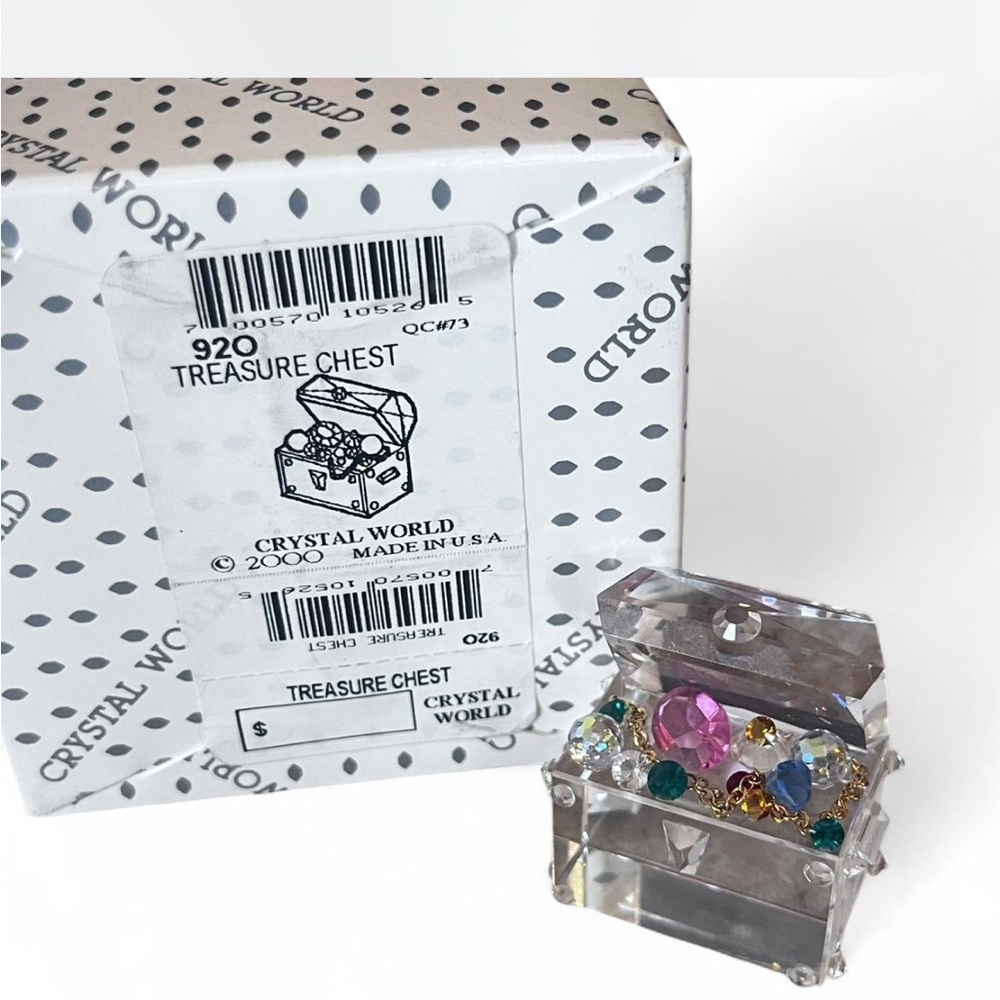 Crystal World Treasure Chest Trinket Box with Colored Gems